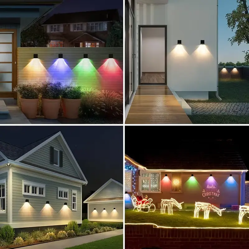 Outdoor Waterproof Solar Wall‑Washing Light Dual Lighting Modes Solar Powered Wall Sconce for Garden Yard Patio Wall Decoration view 2