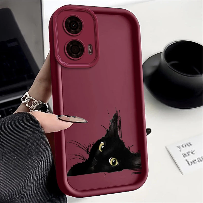 G24 Black and White Cat New Sky Eye Phone Case For Motorola Moto G24 G54 G84 G34 G53 G24Power G54Power E40 E32 G22 G30 G20 Cover