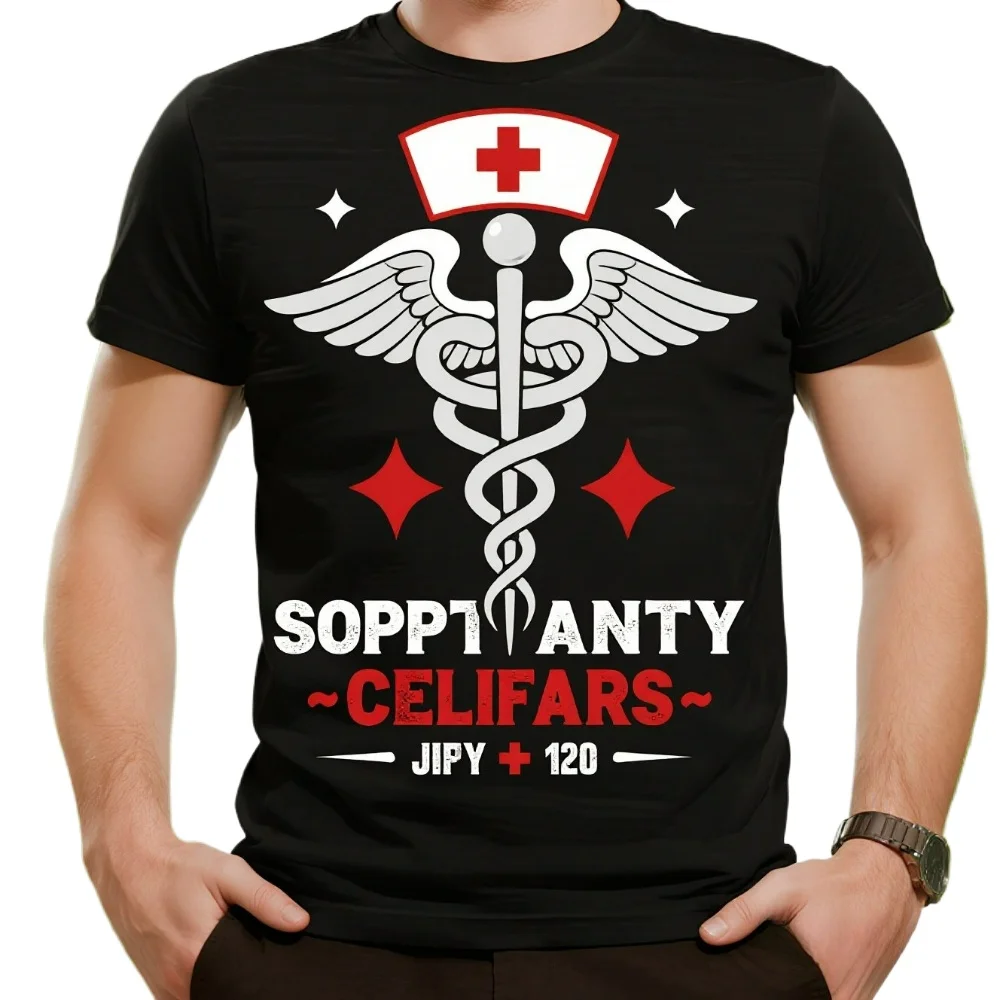 Cring Compassion Comfort. Medical Caduceus Silver Wings Nurse T-Shirt 100% Cotton O-Neck Summer Short Sleeve Casual Mens T-shirt