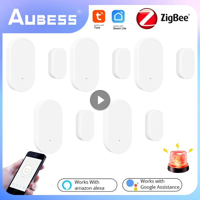 

Tuya Door Window Sensor Zigbee Mini Wireless Connection Detector Smart Home Security Work with Alexa Google Home Smart Life