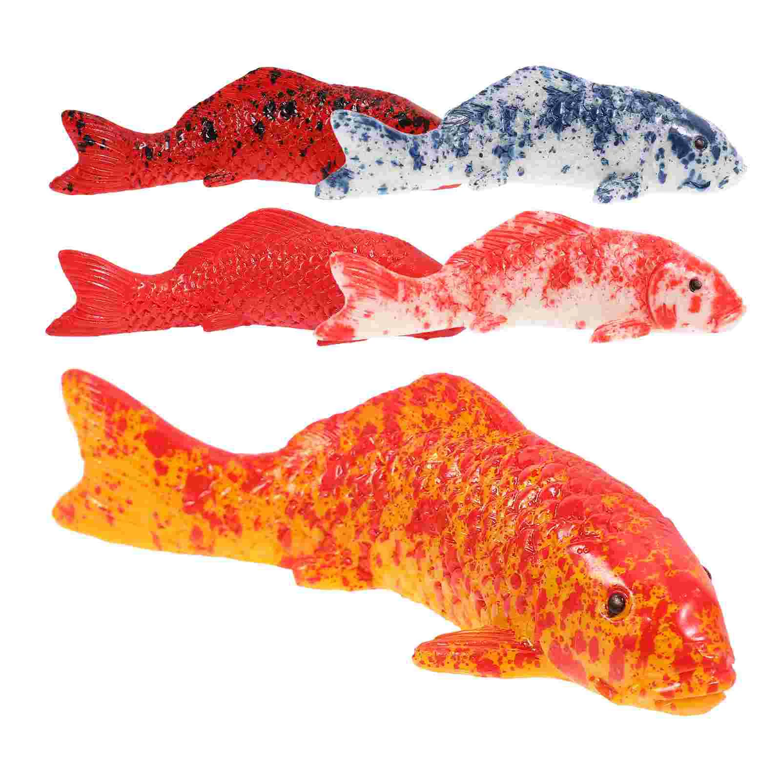 5 Pcs Koi Decorations Household Fish Tank Floating Toy Figure Lovely Goldfish Compact Small Fake Supplies Model