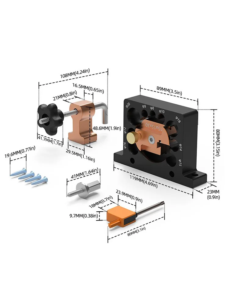 Imagem -05 - Carpintaria Ajustável Dowel Maker Jig Autocentramento Vertical Doweling Guia de Broca para Localizador Furador Carpinteiro Buracos