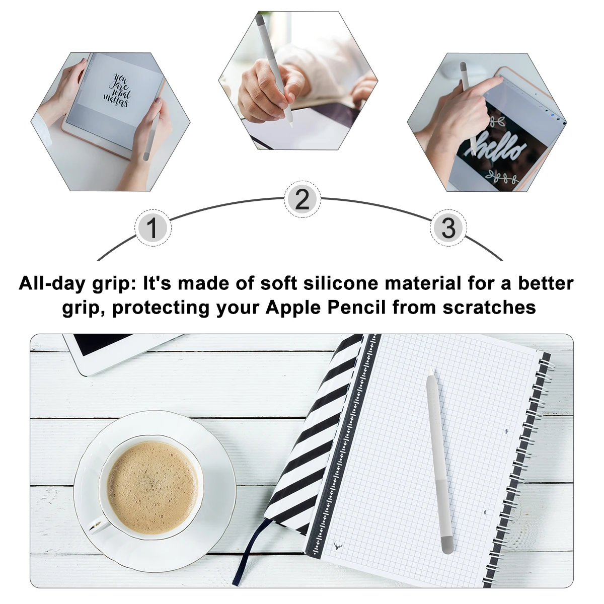 

Pencil 1st Gen Protective Case Grey Silicone Stylus Pen Durable Anti Slip H writing Holder for