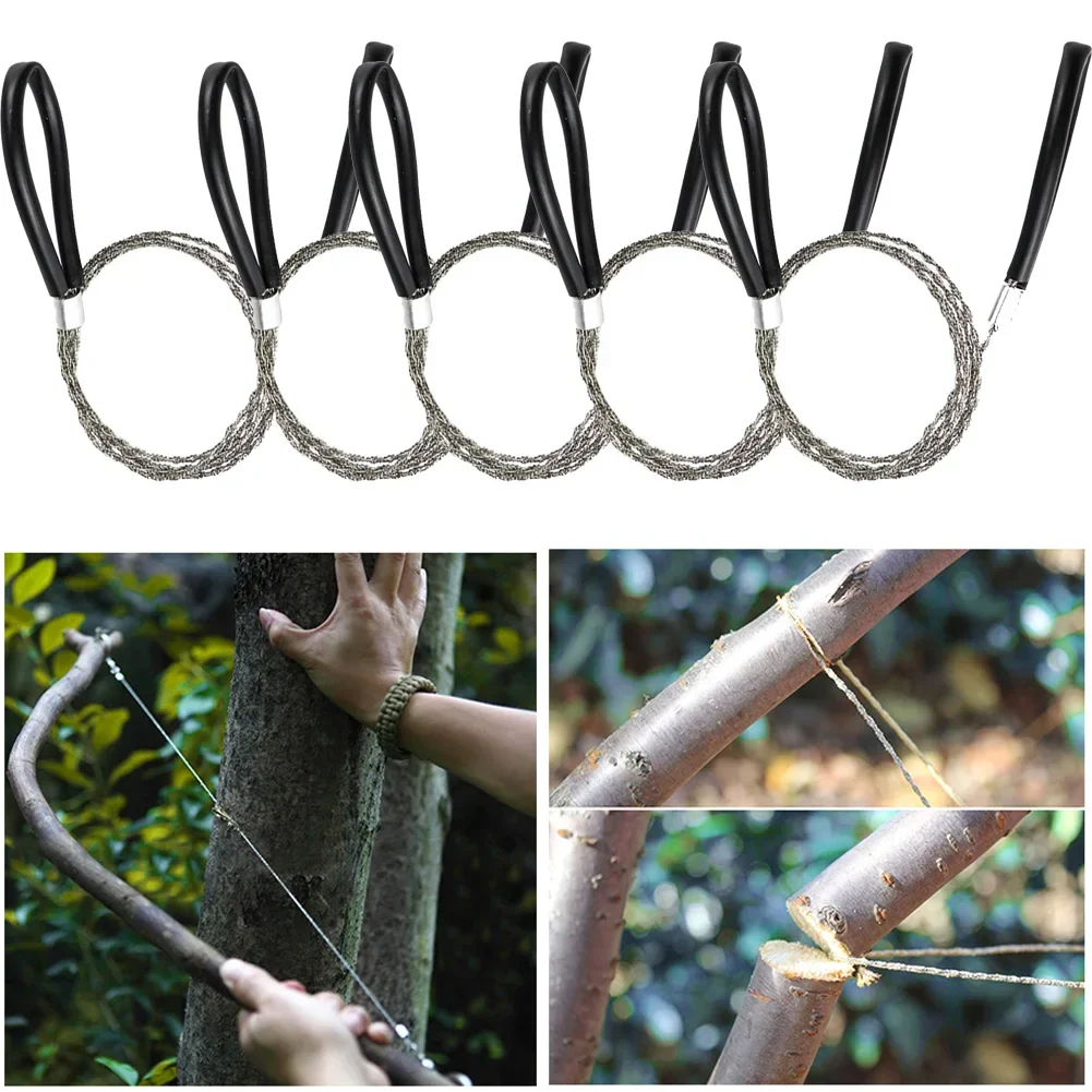 5-1PCS Outdoor Pocket Saw Professional Travel Wild Emergency Survival Tool Stainless Steel Wire Saw for Cutting Survival Gear