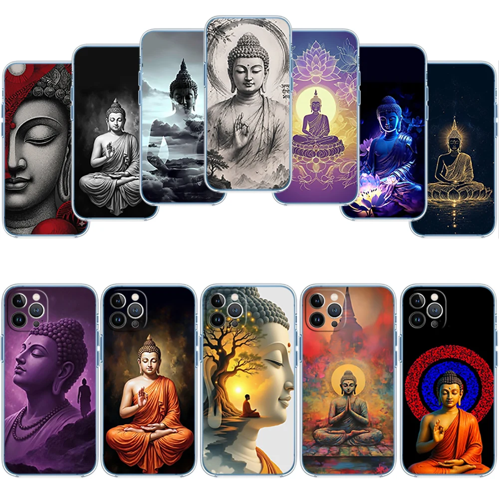 EY32 Shakyamuni Buddha Transparent Phone Case for Motorola G40 G04 G05 One Ace Action  Fusion Plus Hyper Macro Vision Zoom