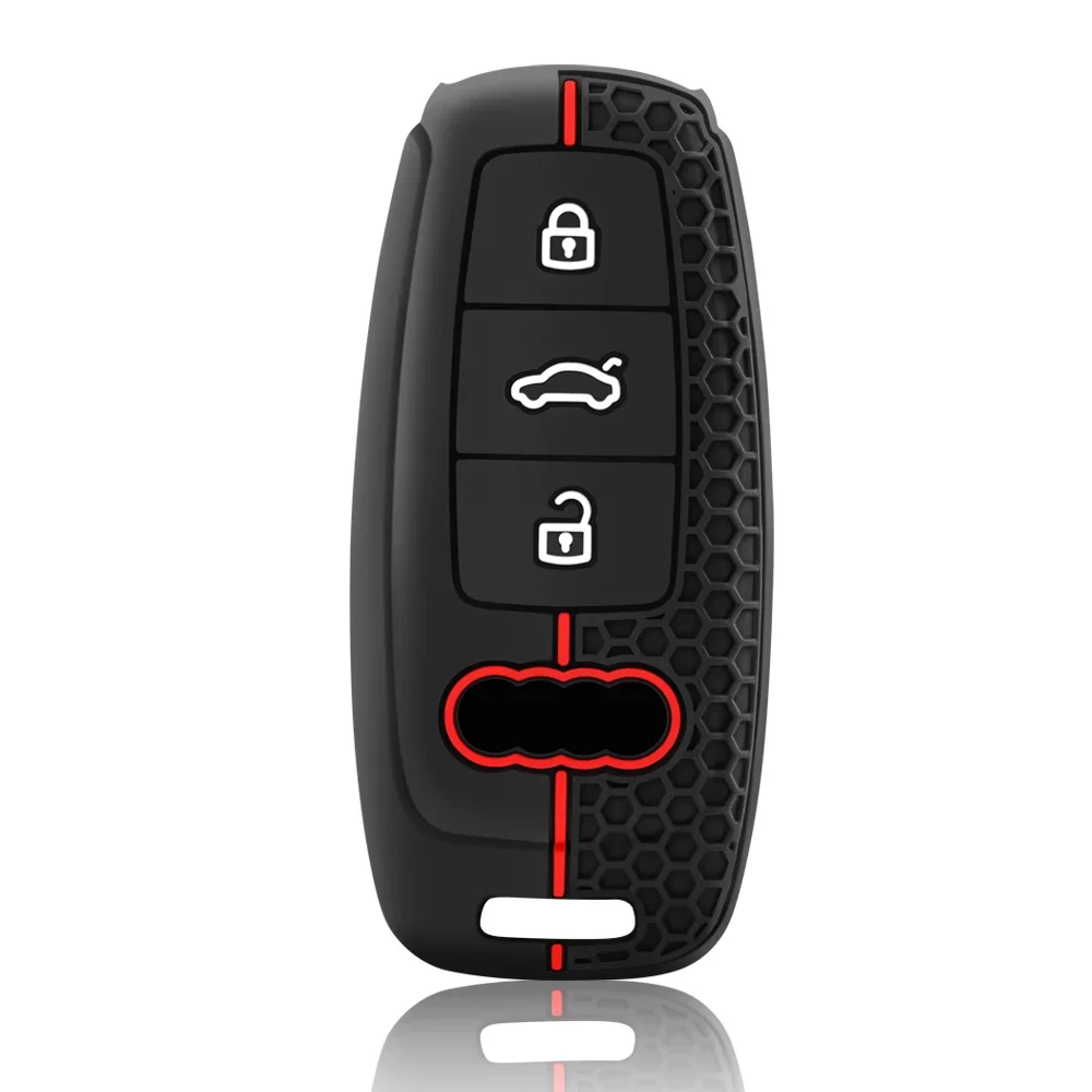 Silicone Car Remote Key Case Cover  for Audi A3 A4 B9 A6 A7 4K A8 E-tron Q5 Q8 C8 D5 SQ8 Key Protection Bag Accessories