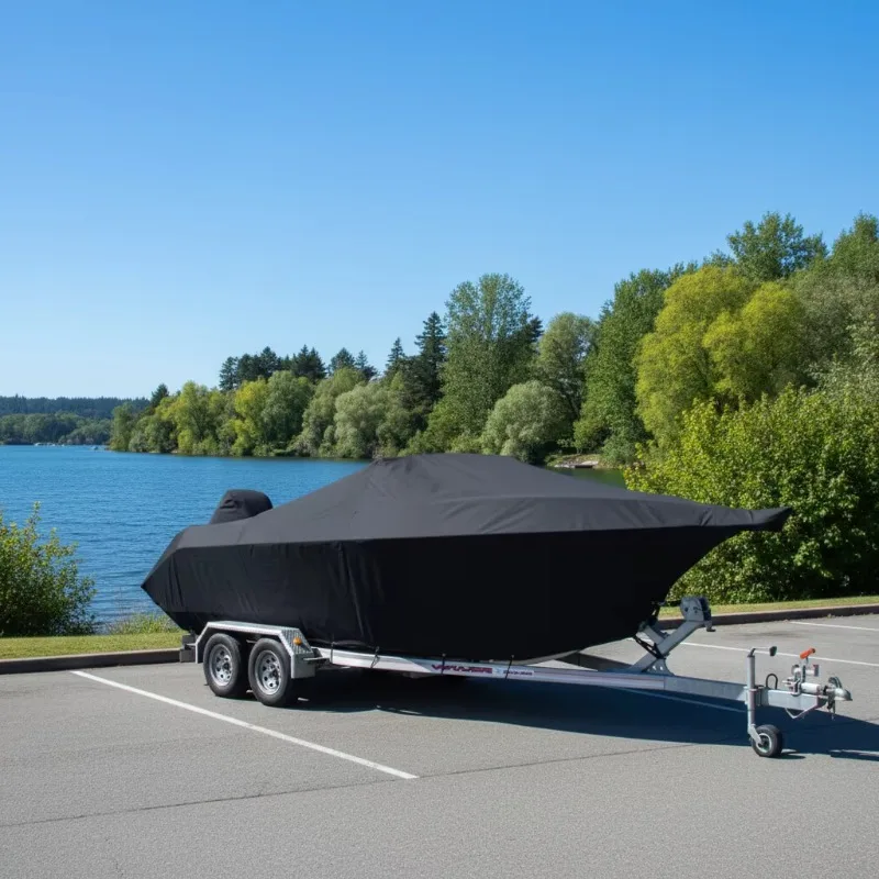 Heavy Duty Woven Coated PE Tarp Anti-Mildew Anti-UV Anti-Dust Boat Tarp Windproof Anti-Aging Cover Reinforced Corner Bar 1000D
