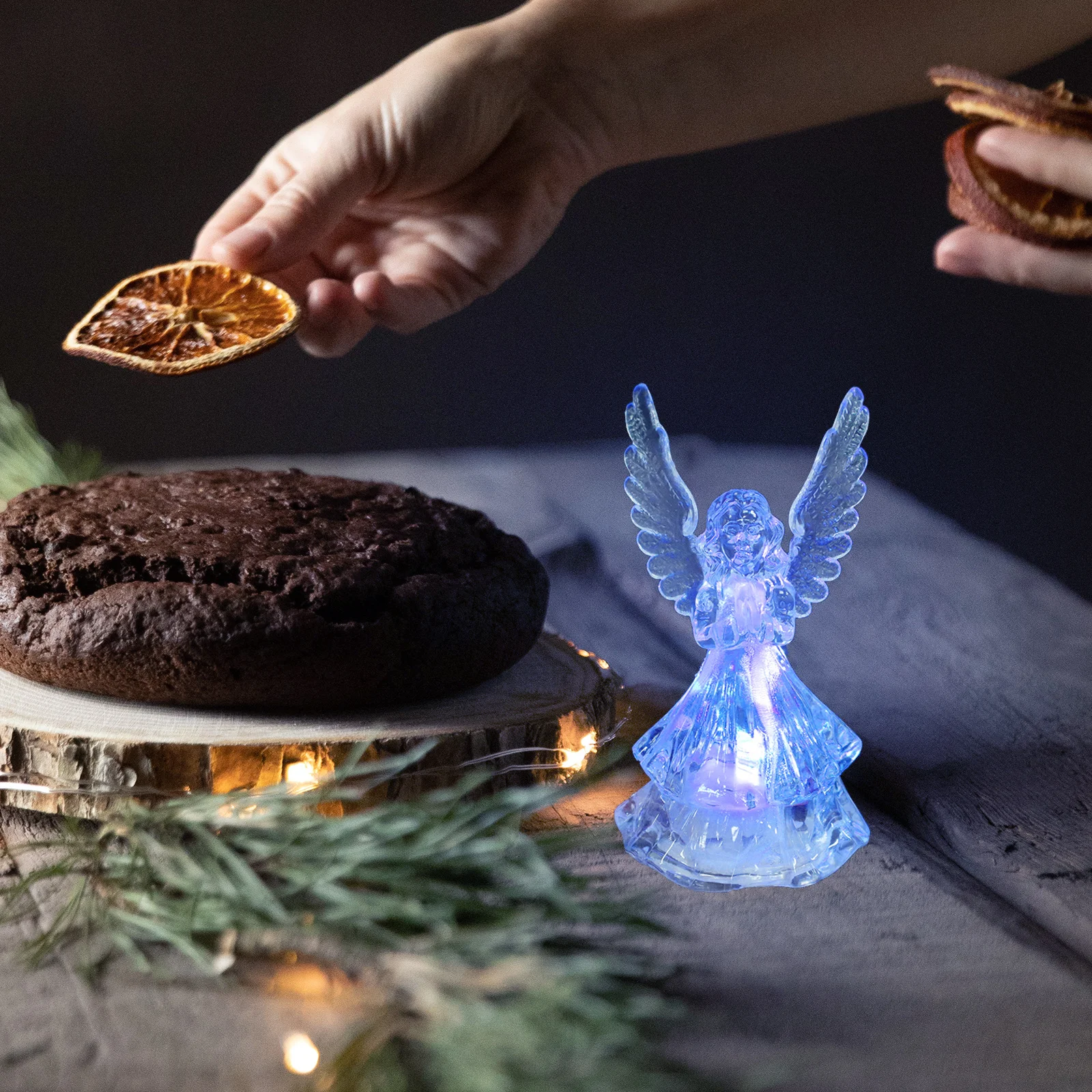 5 قطعة مصباح الليل مضيئة الملاك ديكور الاكريليك الملاك على شكل مصباح لعيد الميلاد حفلة المنزل بار مطعم عيد الميلاد هدية متوهجة #4