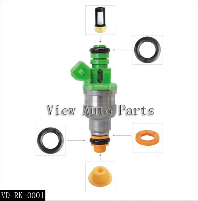 1000 Sets For EV1 Auto Parts Fuel Injector Repair & Service Kits Including Filter Plastic Part FKM O-Rings RK-0001