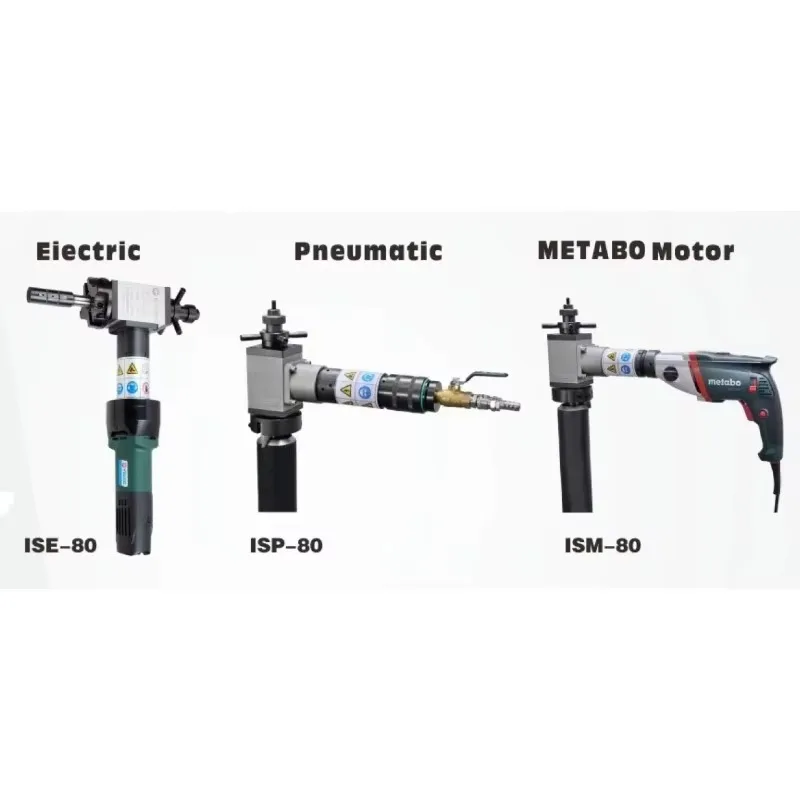 

ISP-80 Portable Handheld Air Driven Pipe Beveling Machine Facing Tools 28-76mm 1"-3" 28-76mm Inside Mounted U, V Weld Groove