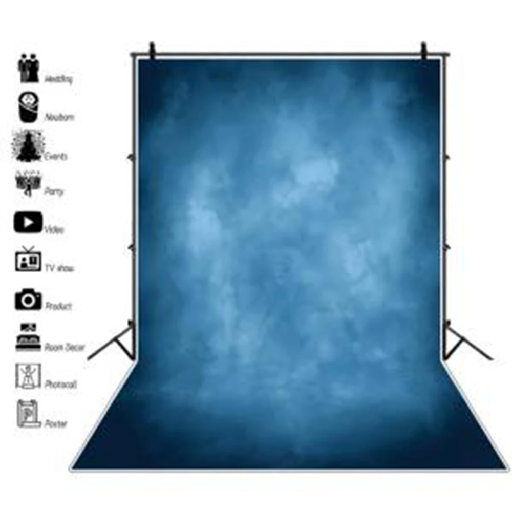 Blue Solid Color Backdrop Abstract Texture Newborn Baby Kids Adult Pregnant Art Portrait DIY Photography Background Photostudio