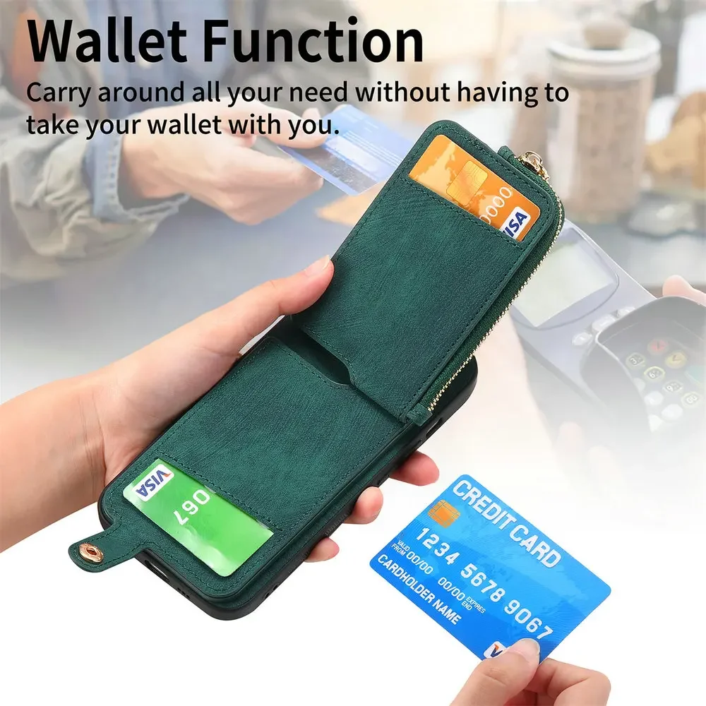 Imagem -04 - Estilo Zipper Wallet Case Slot para Cartão Painel Traseiro Oneplus 12 10 t 5g One Plus Nord ce Lite N30 Mais 10 t Oneplus12 Novo