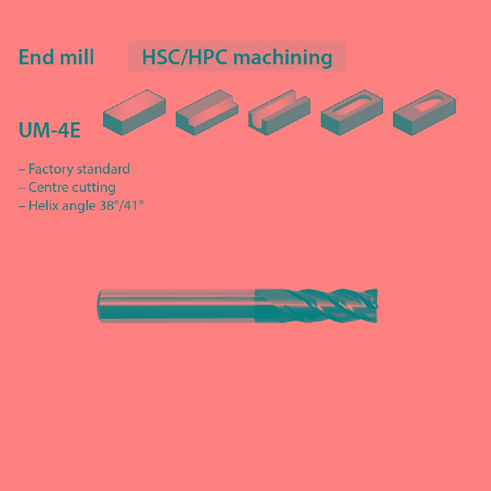 

UM-4E-D10.0 10MM 4 Flutes End Mill ZCC Solid Carbide Milling Cutter