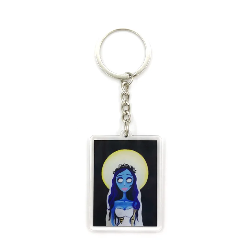 Corpse Bride Acrylic key pendant cute cartoon animal girl key chain bag decorative pendant small gift car key chain Girl