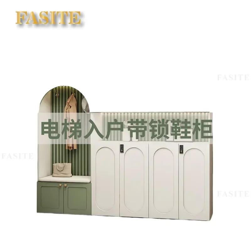 For Entryway Shoe Cabinet with Lock Integrated Door Design Household Foyer Storage Locker to Ceiling 2024 New Popular Space