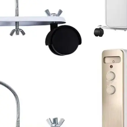 2x Heavy-Duty Carbon Steel Heater Support Stands with Full-Rotation Casters for Oil-Filled and Electric Radiators