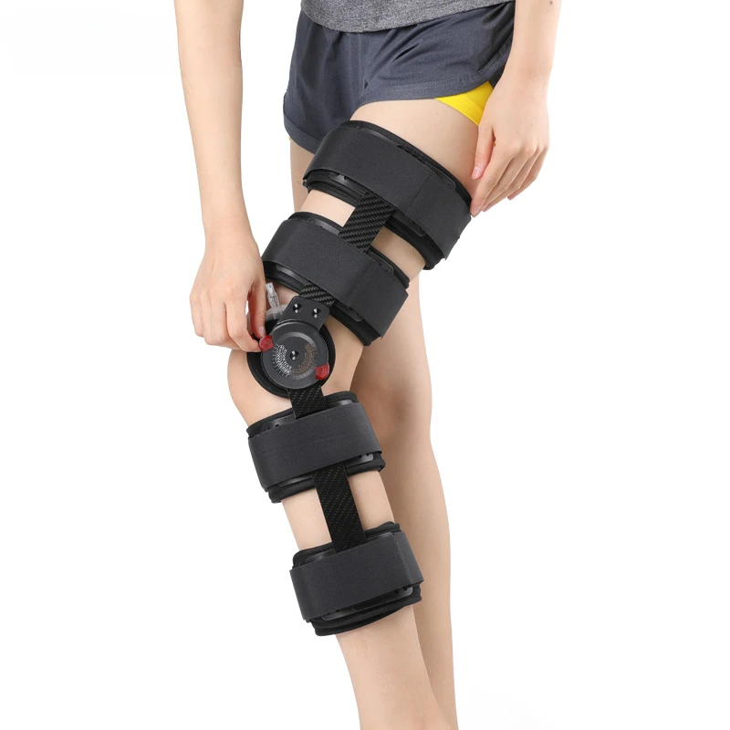 Knee joint fixation, adjustable ligaments, meniscus, patellar fracture, lower limb support, protective gear