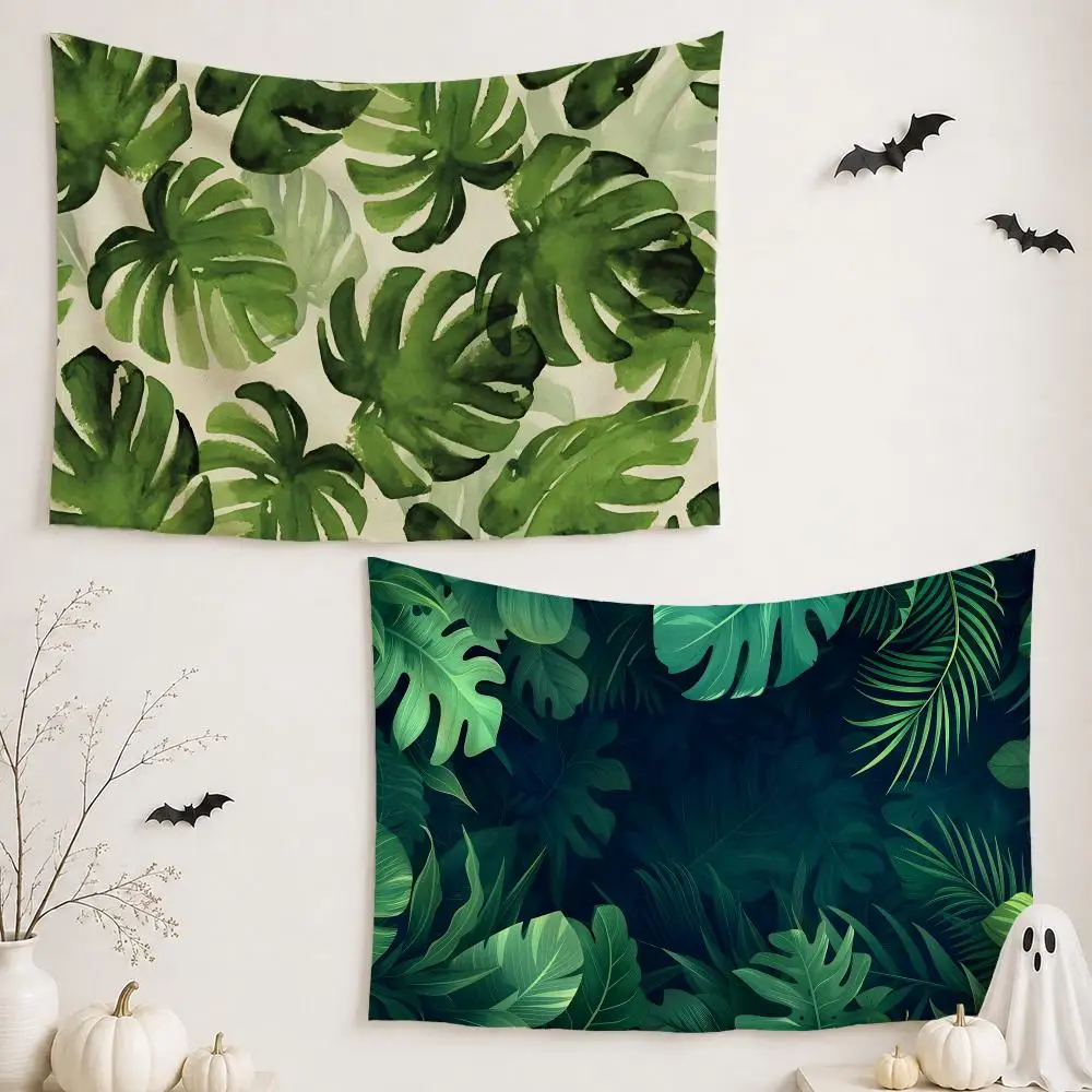 Bohemian psychedelic weed leaf Tapestry Custom Living Bedroom Party Dormitory interior Wall bohemian Decoration Attached clip