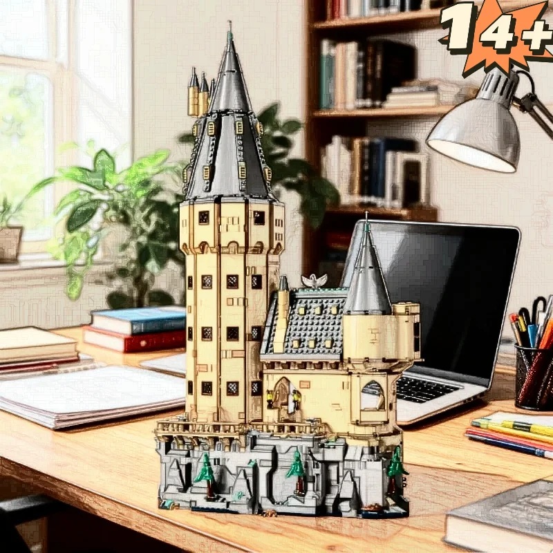 2026 New 2135pcs Moc Castle School Street View Building Blocks Diy Assembly Urban Architectural Model Educational Desktop Orname
