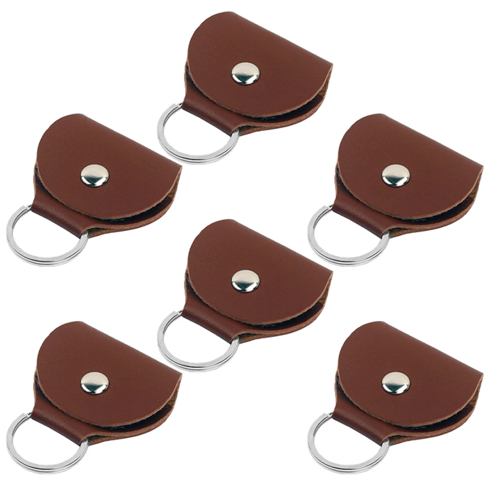 

6 pcs Guitar Picks Pouch Small Case Protective Brown Holder Portable Storage Bag Lightweight Travel Outdoor