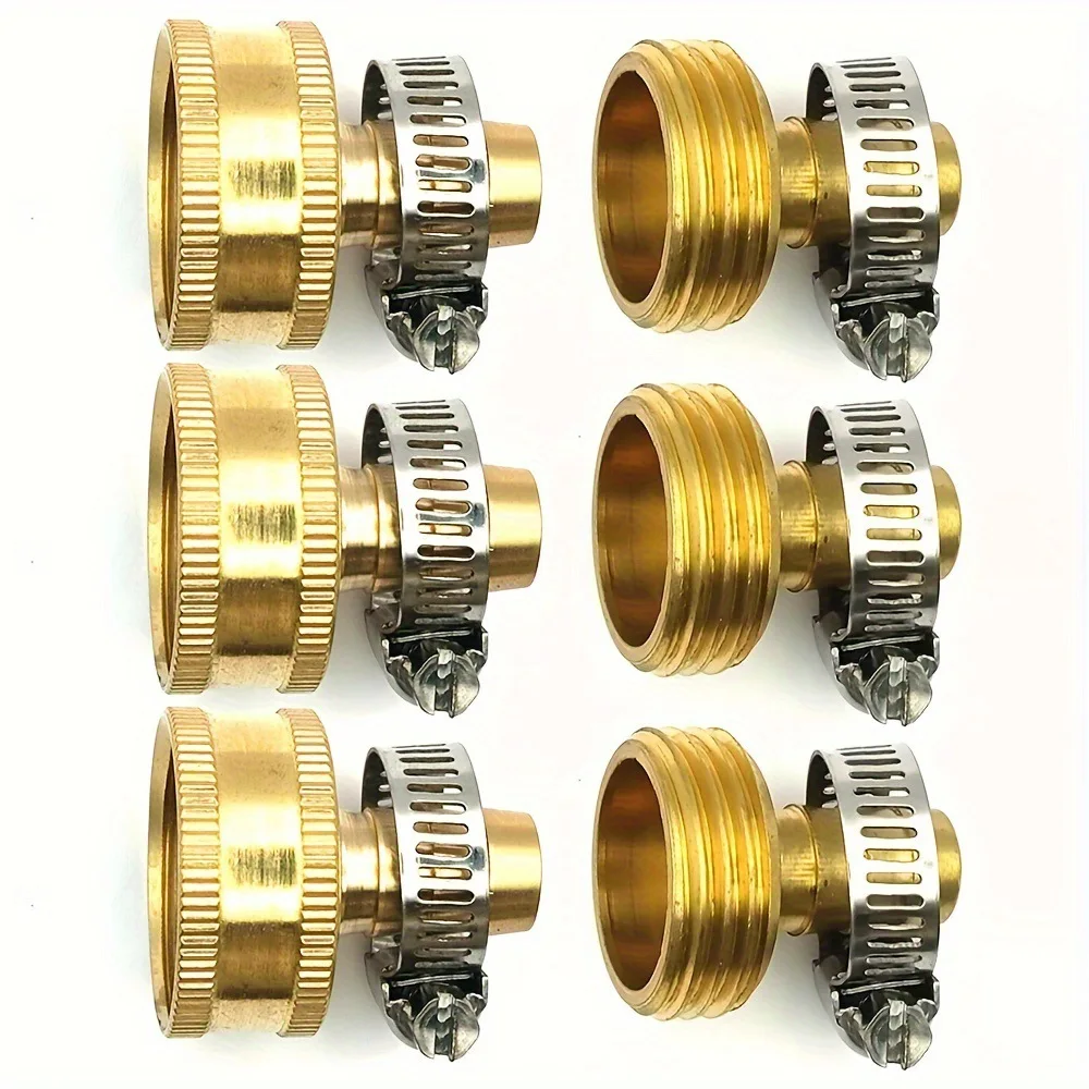 

3 комплекта, 1/2 дюйма, садовый латунный шланг, ремонтный комплект для конца Mender, разъем для шланга, мужской и женский