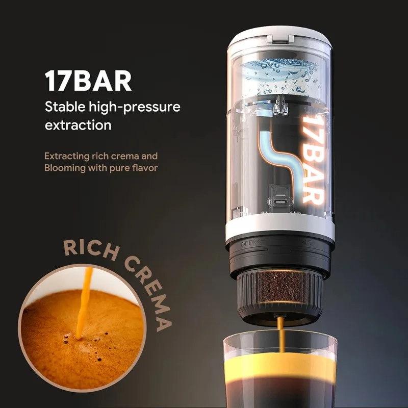 Xiaomi Travel Portable Espresso Coffee Machine 2 in1 for Cars Families Outdoor Camping Coffee Machine Capsule Powder Nespresso