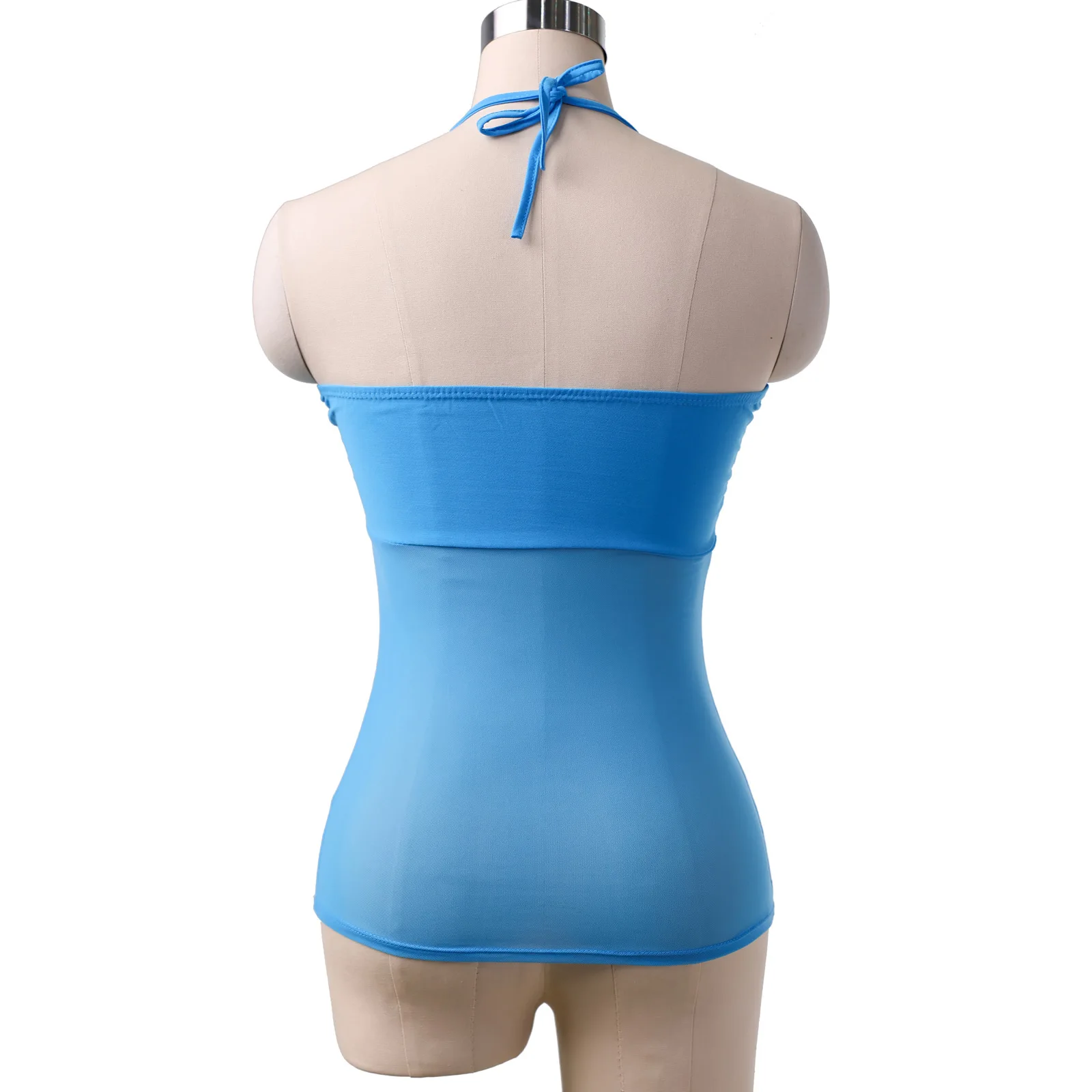 Semi-transparent yarn suspender top, belly dance suit, practice suit, practice suit.