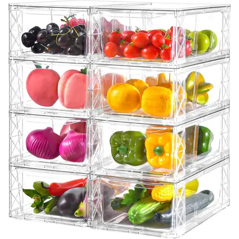 Medium Clear Acrylic Stackable Storage Drawers for Pantry, Under Sink, Bathroom, and Cosmetic Organizers