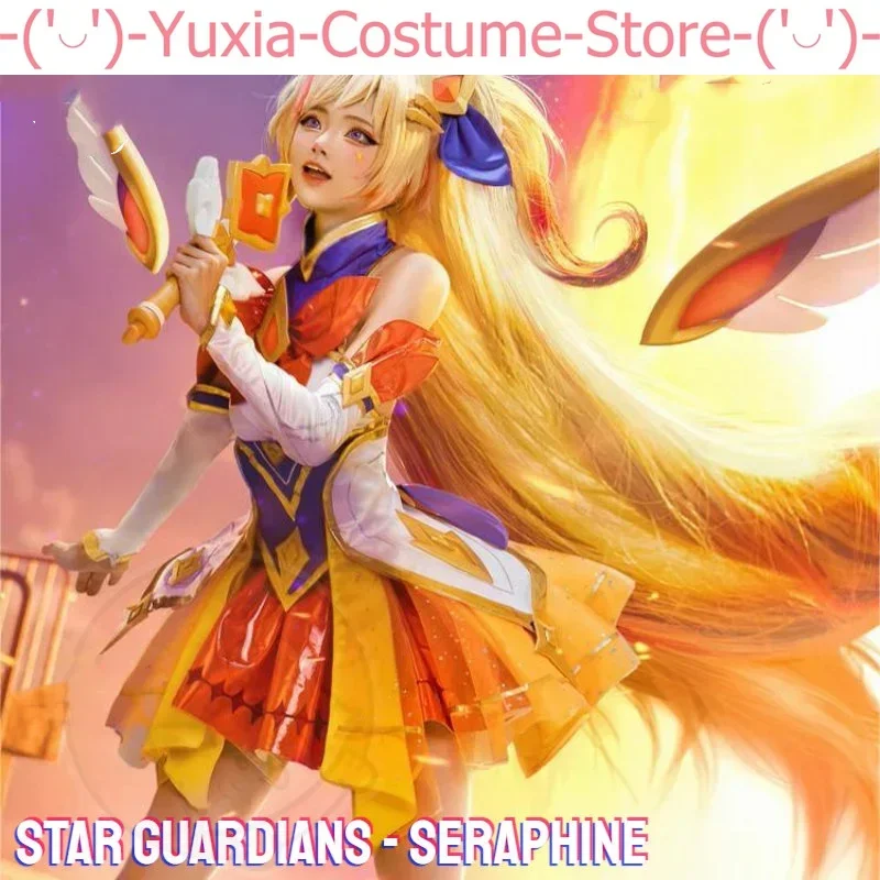 Game LOL Star Guardians Seraphine Cosplay Costume LOL Seraphine New Skin Star Guardians Cosplay Costume and Wig