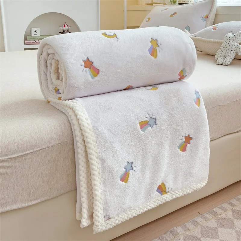 

Cute Coral Fleece Baby Blanket for Newborn Bedding Napping Cover Thicken Sofa Shawl Infant Stroller Blankets Babies Accessories