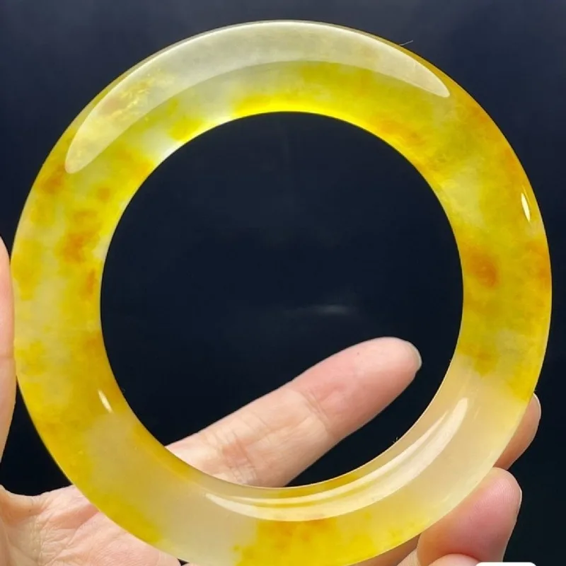 

Браслет из натурального желтого кварцита и нефрита с круглым стержнем, универсальные модные женские украшения