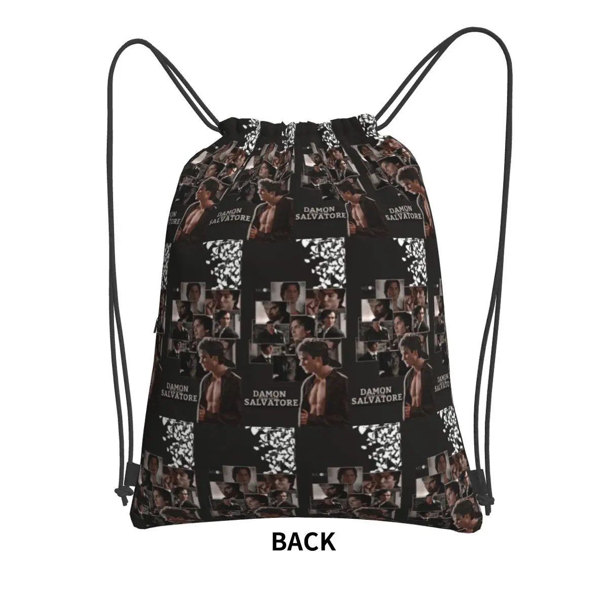 The Vampire Diaries Damon Salvatore Backpacks Portable Drawstring Bags Shoes Bag Book Bags for Travel School
