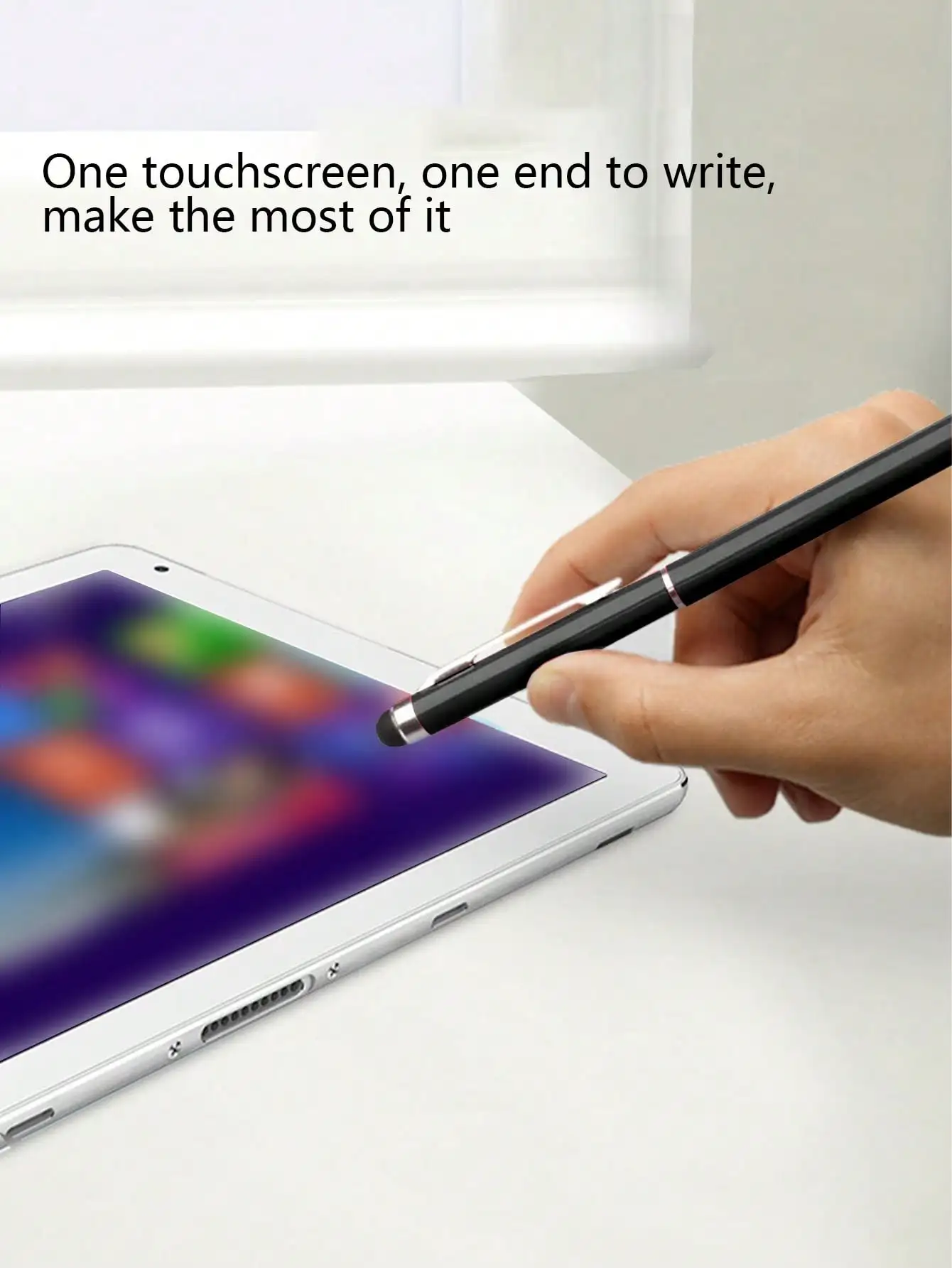 Dual-Function Touch Pen Capacitive Drawing Pen + Carbon Pen 2-in-1 Stylus, Suitable for Ipad, Iphone, and Android Devices