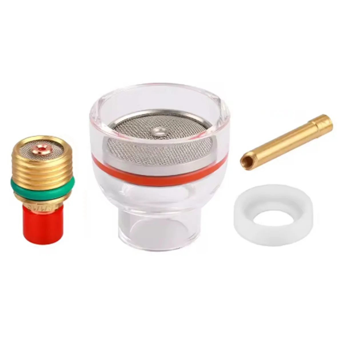 A002 16 Glass Cup Nozzle 2.4mm Collect Body Short Gas Lens 2HSGS Gasket Kit for TIG Welding Torch WP9 WP20 Accessories