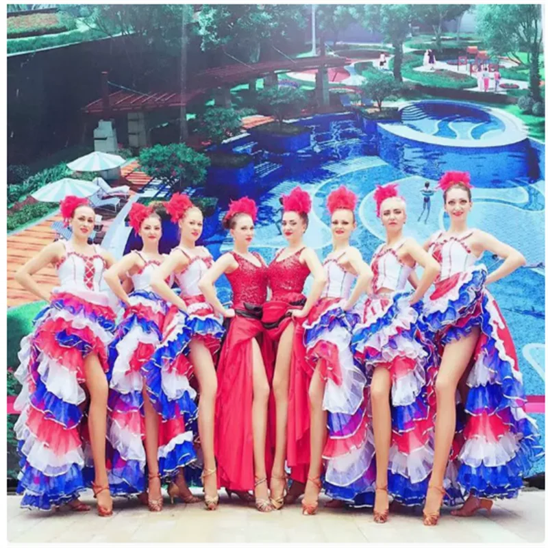 

Opening dance performance attire, French cancan dance dress, 360 degree swing dress