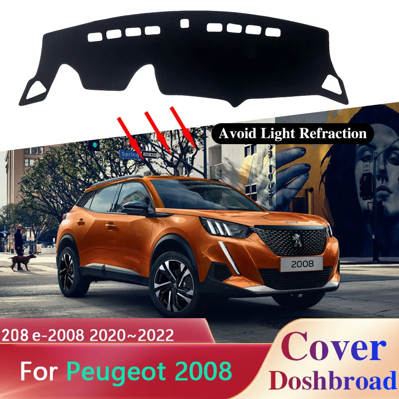 

Чехол на приборную панель, коврик для Peugeot 2008 P24 e-2008 208 e-208 GT P21 2020 ~ 2023 2022, противоскользящий солнцезащитный коврик, аксессуары