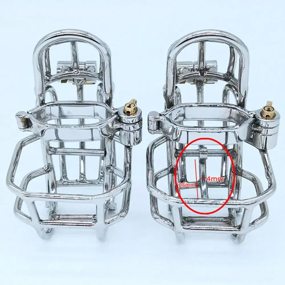 Newest Design Male Chastity Device Stainless Steel PA Puncture Cock Cage Bdsm Sex Toys For Men Penis Lock Cock Ring 2022 NEW