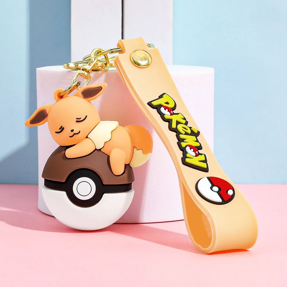 6pcs Kawaii Anime Keychain Set Eevee Charmander Figures