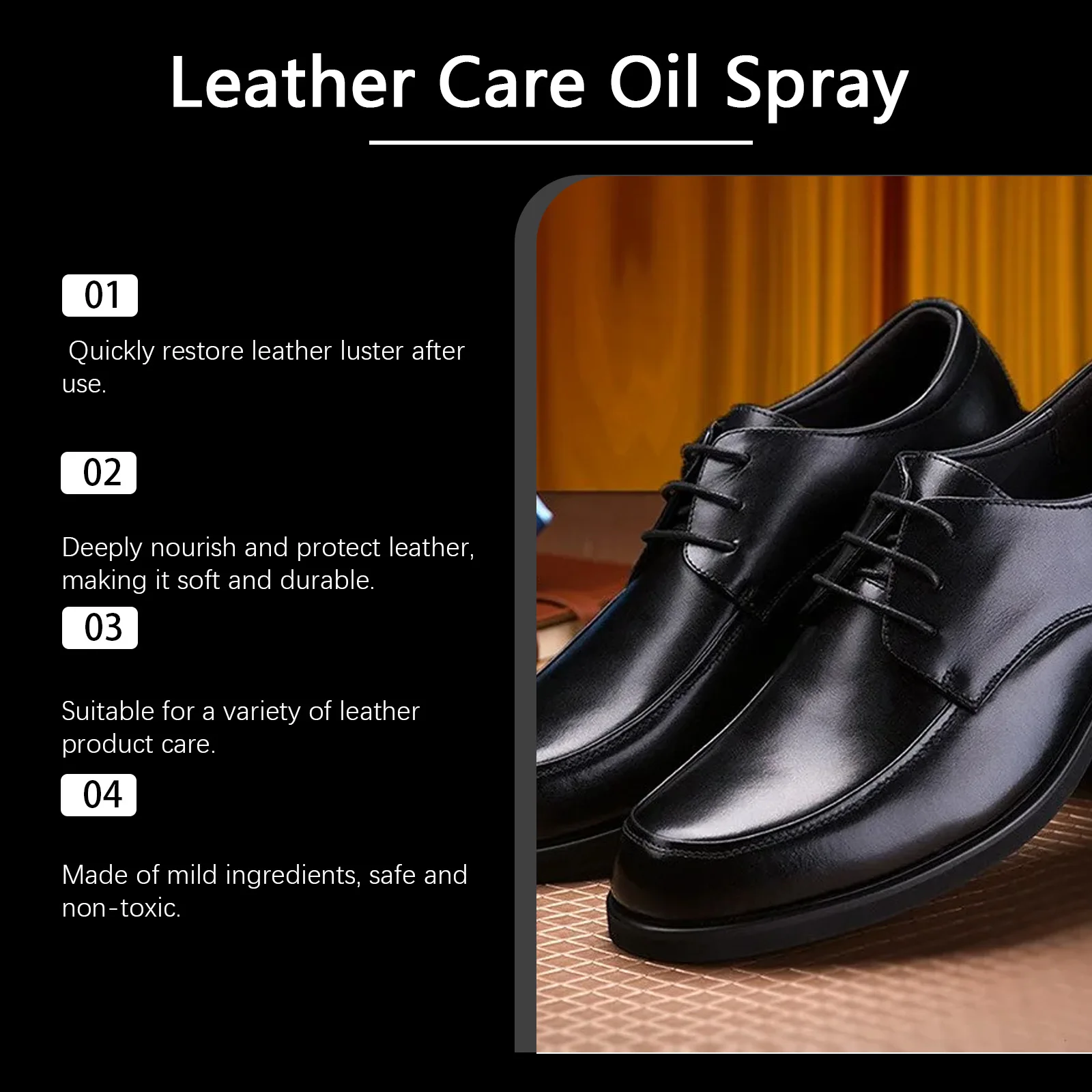 Picture 6: Leather Nourishing Oil Spray - Leather Sofa Boots Jacket Decontaminate Maintain Restore Softness Gloss Leather Protective Spray