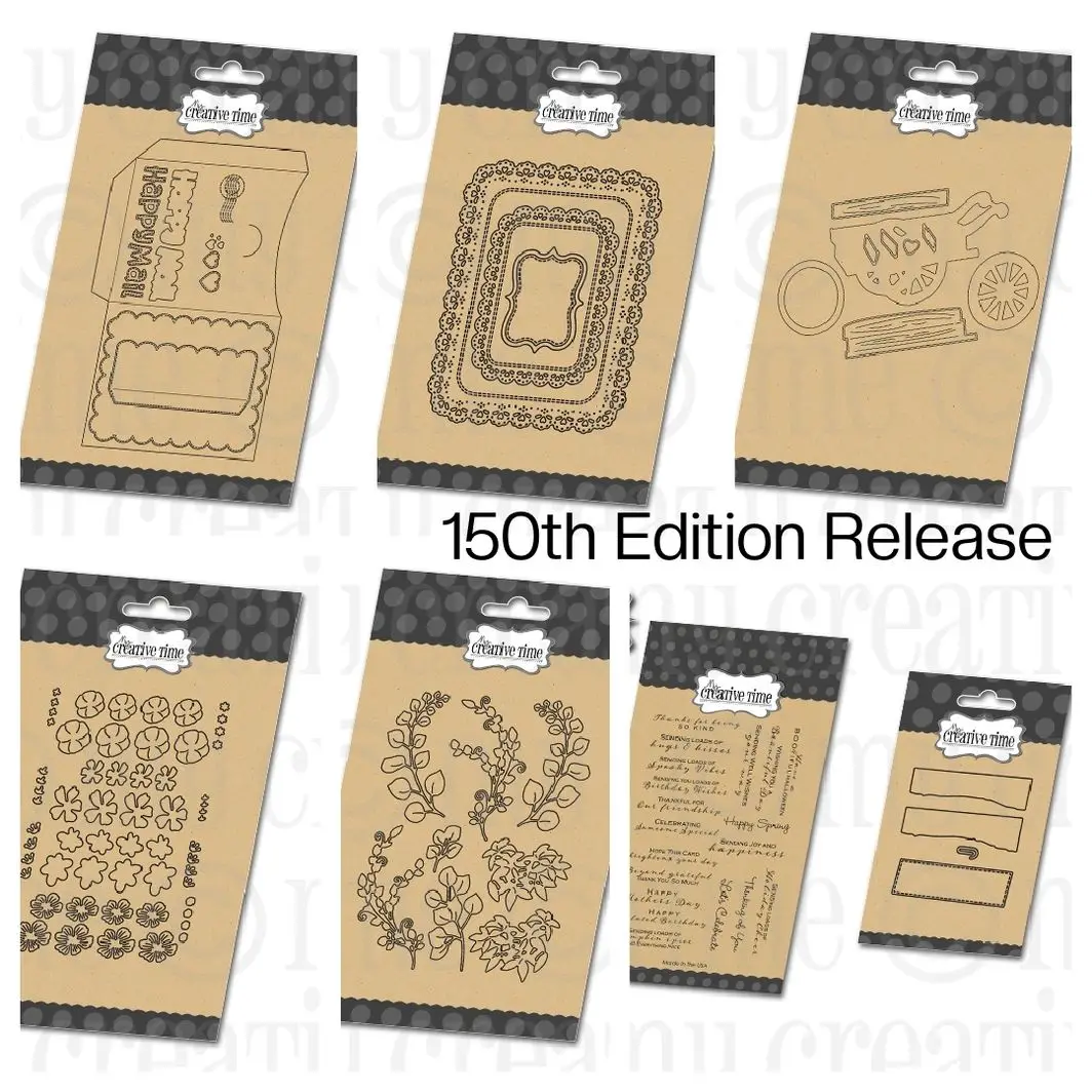 

150th Edition ENTIRE Release Bundle Flower Wagon Metal Cutting Dies Clear Stamps for DIY Greeting Card Making Scrapbooking Craft