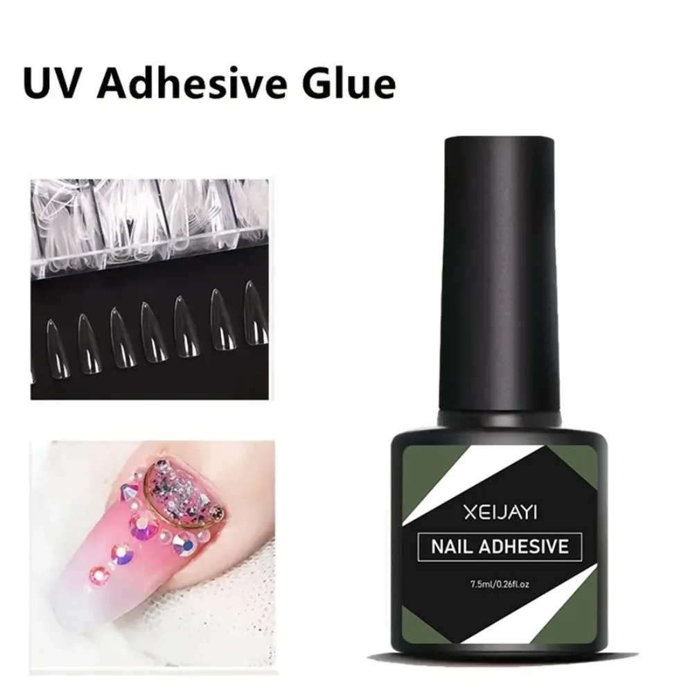 XEIJAYI7ML Soft Gel Tip Adhesive Glue for False Tips Extend Press on Nail Long Lasting 3D Decorations DIY Crystal Gems Nail Art