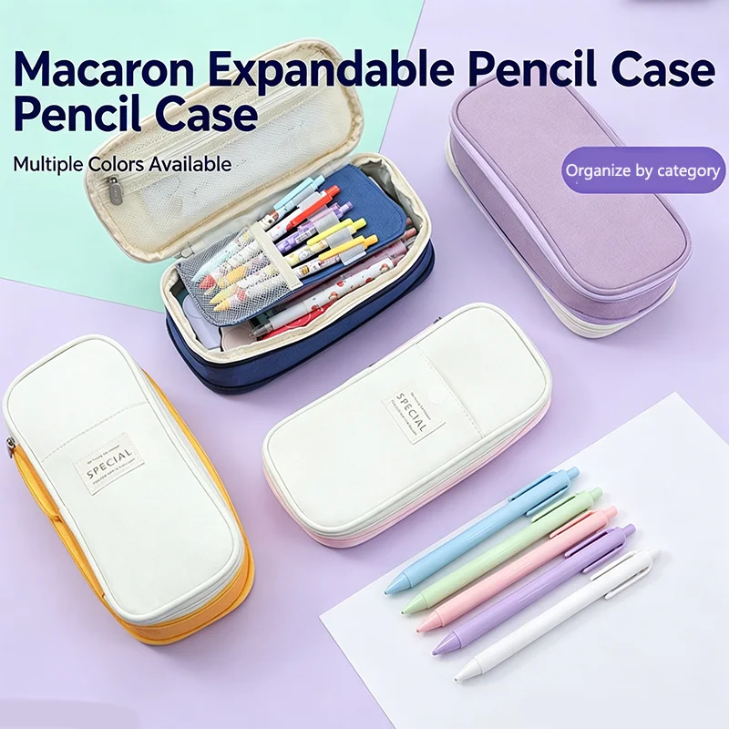 Multiple Large Capacity Stationery Pencil Bags, Makeup Brush Storage Bags, Suitable for Office, School, and Home Use