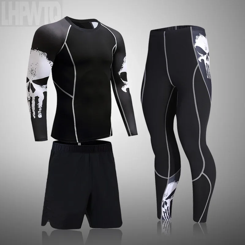 Winter Sports Suit Men's Running Sets Compression Gym Fitness Quick Dry Basketball Underwear leggings Jogging Training Clothes