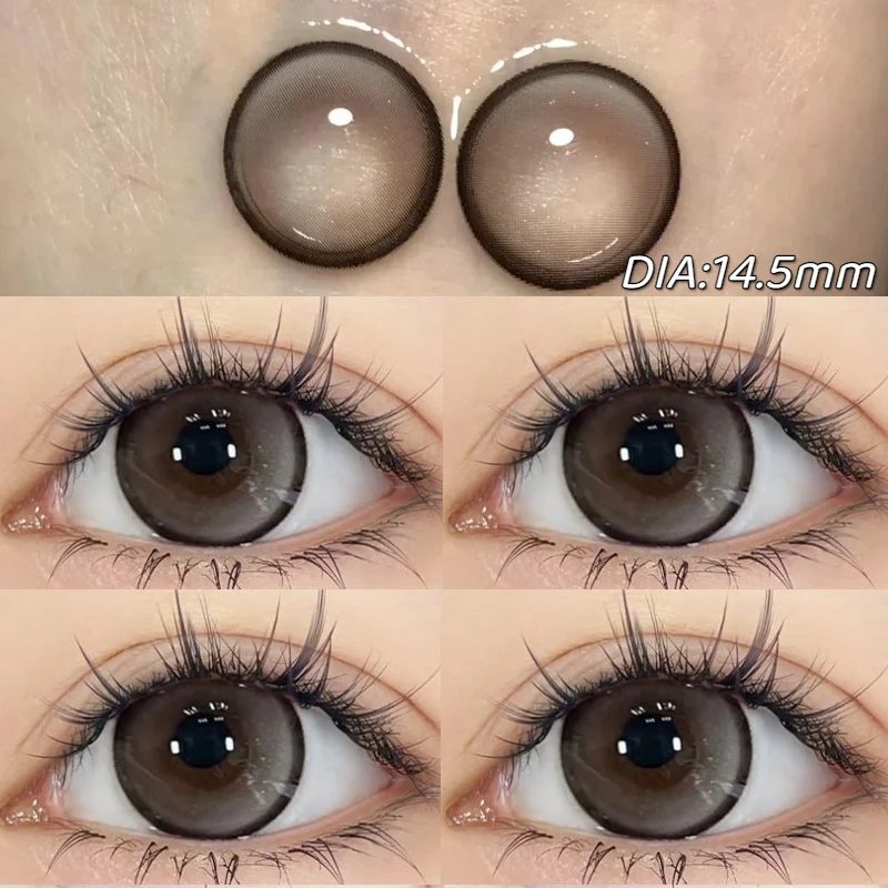 KSSEYE-Lentilles de contact colorées coréennes, pupille naturelle brune résistante, lentille noire de grand diamètre pour les yeux, cosmétique à la