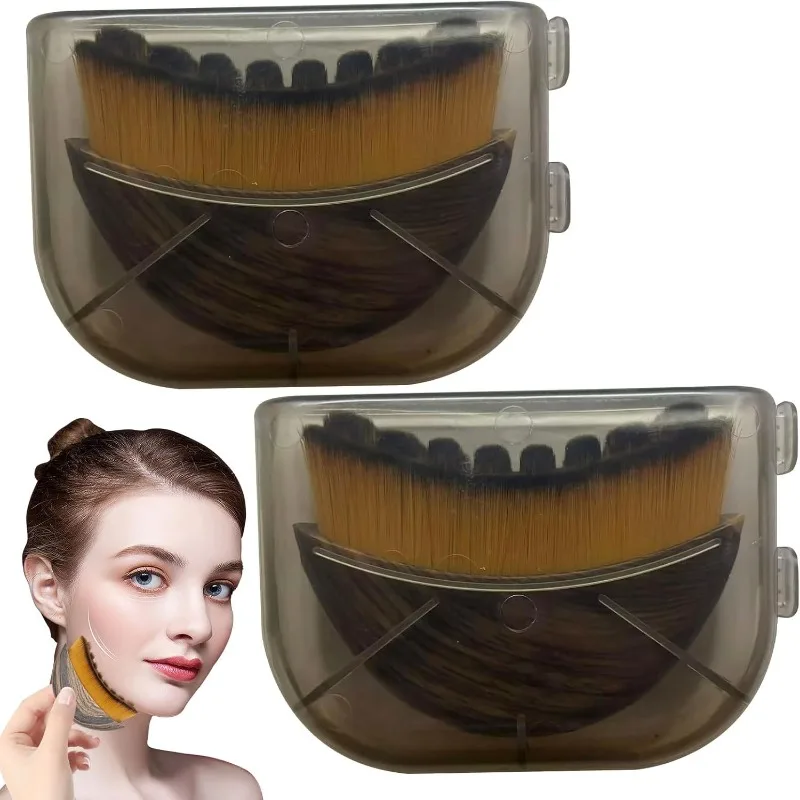 2 Escovas Ergonômicas para Contorno Facial e Drenagem Linfática - Massageador de Precisão para Esculpir Queixo e Linha da Mandíbula