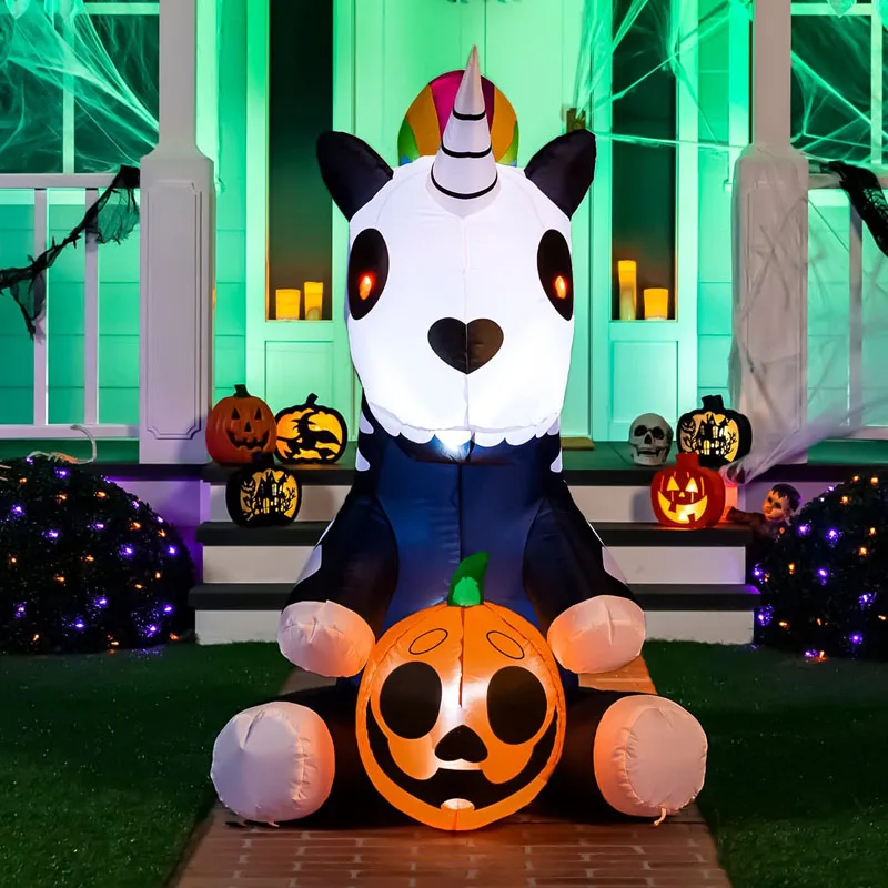 5FT Bơm Hơi Halloween Trang Trí Inflatables Đồng Hồ Kỳ Lân LED Nổ Đồng Hồ Kỳ Lân Halloween Ngoài Trời Sân Bãi Cỏ Đồ Chơi