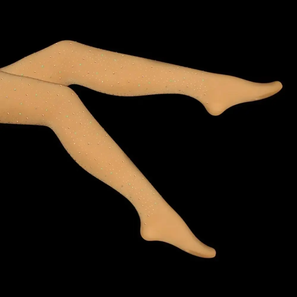 Thick Pantyhose Figure Skating Pants Gymnastics Bling Crystal Ice Skating Socks Shining Stretchy Rhinestone Tights Autumn Winter