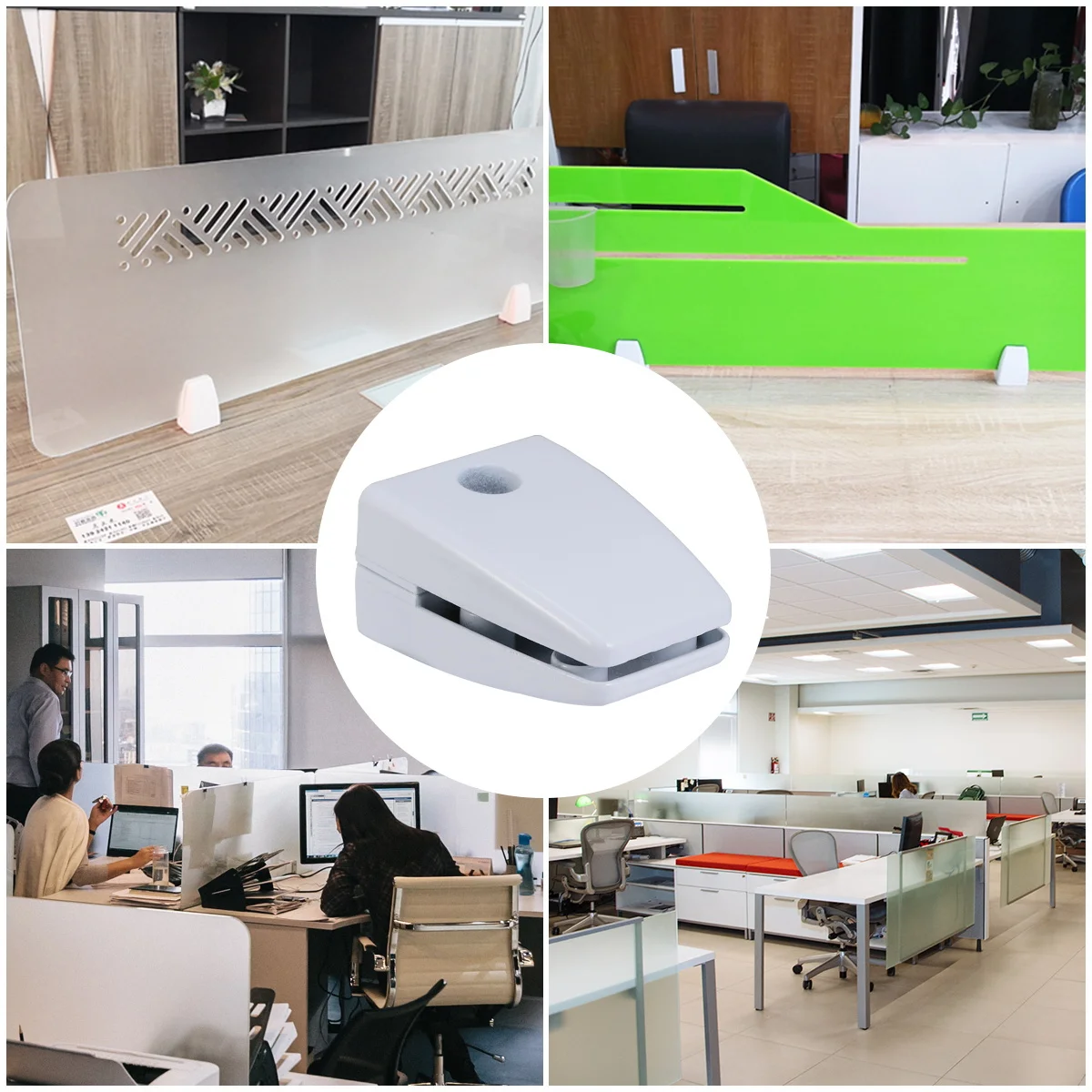 

6pcs Aluminum Alloy Office Privacy Panel Screen Clips Clamps For Glass Wood 2-15Mm Thick Adjustable Desk Divider Bracket Mount