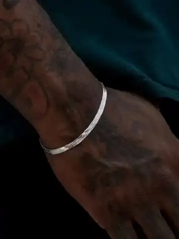 3mm Silver Color Stainless Steel Flat Chain Bracelet Simple Bracelet For Men Retro Jewelry Trendy Accessories Women Bracelet