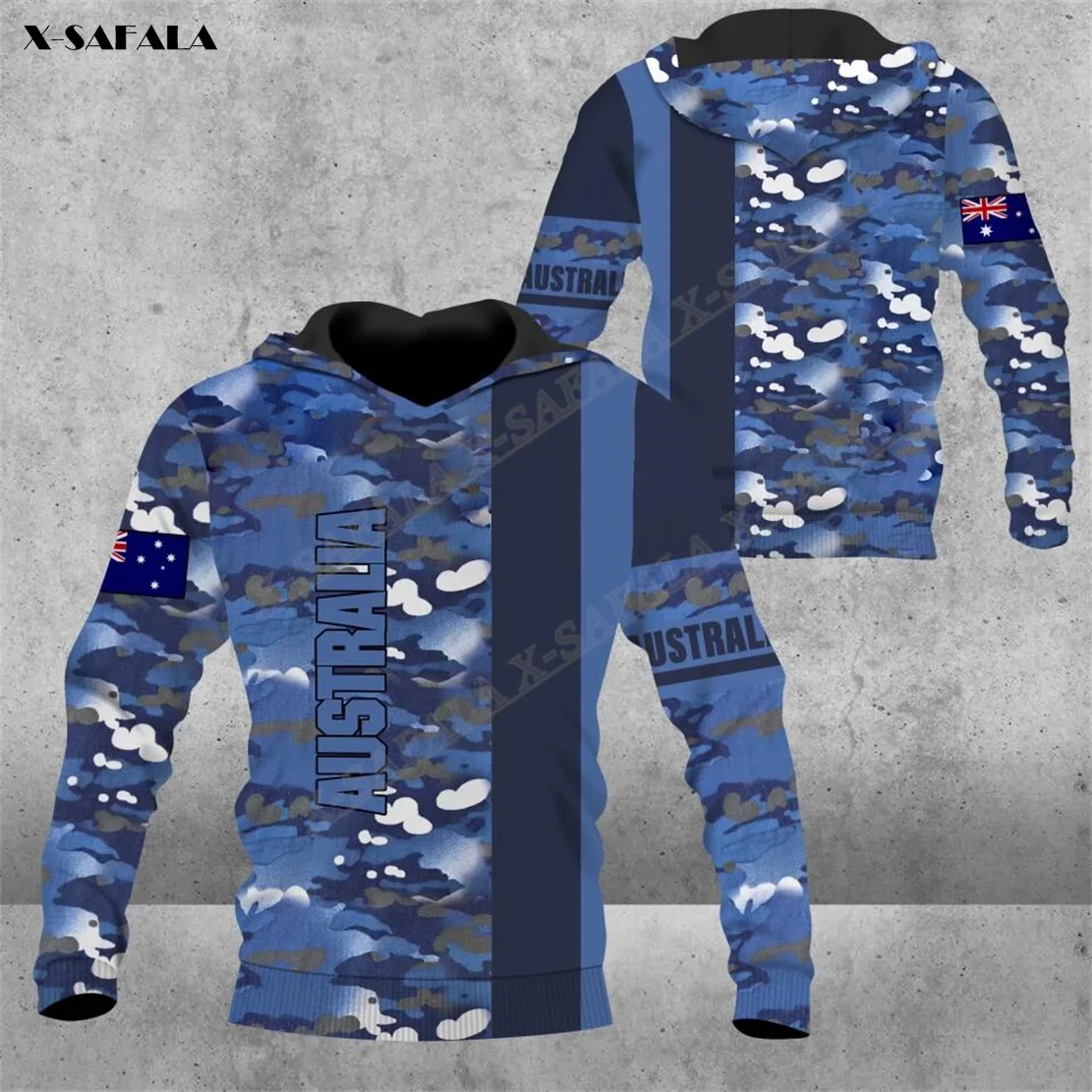 

2023 Gift Australia Air Force Camo SOLDIER VETERAN 3D Print Hoodie Spring Autumn Man Outwear Hooded Pullover Tracksuits Casual